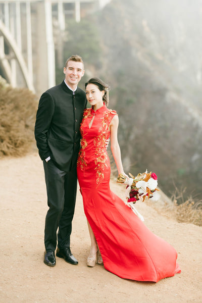 East Meets Dress Black Mandarin Collar Jacket, Chinese Wedding Groom Outfit Ideas