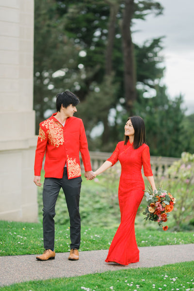 East Meets Dress Modern Tang Suit Jacket, Chinese Wedding Groom Outfit