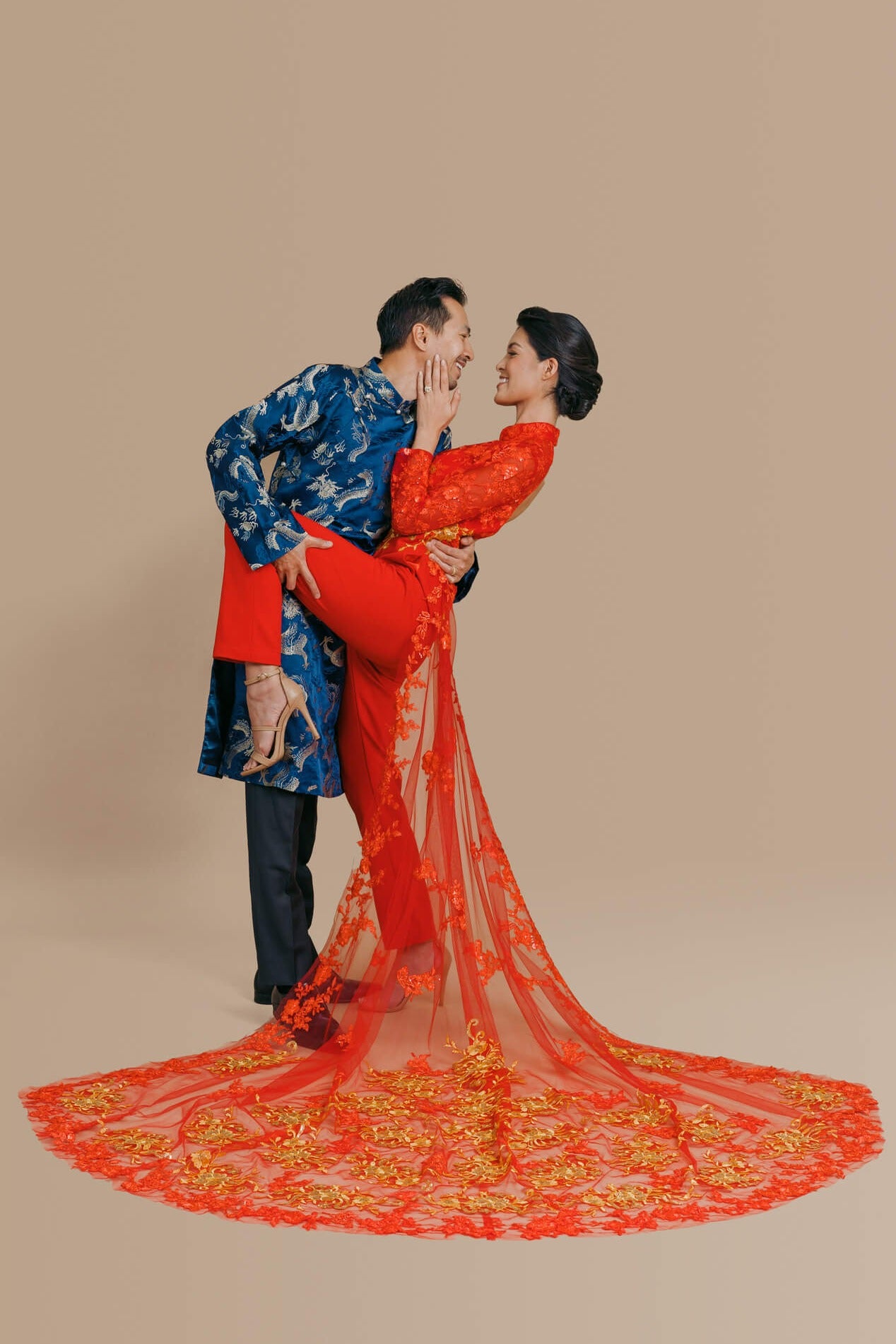 Sahra Bespoke Jumpsuit | Modern Vietnamese Chinese Wedding Dress