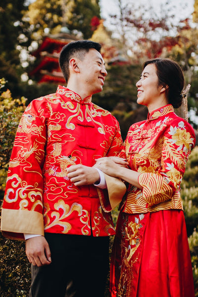 Chinese Wedding Groom Outfit, Tang Suit, Mandarin Collar Jacket, Han Jacket